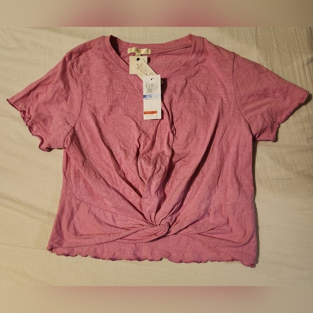 Ultra Flirt front tie tee. Size Large.  Nwt